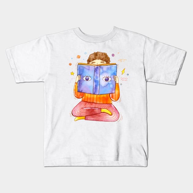 Book Day Every Day Kids T-Shirt by Tania Tania